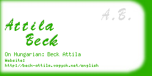 attila beck business card